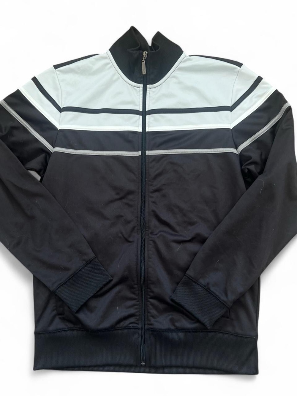 Denver Hayes Black and Light Gray Zip-Up Track Jacket